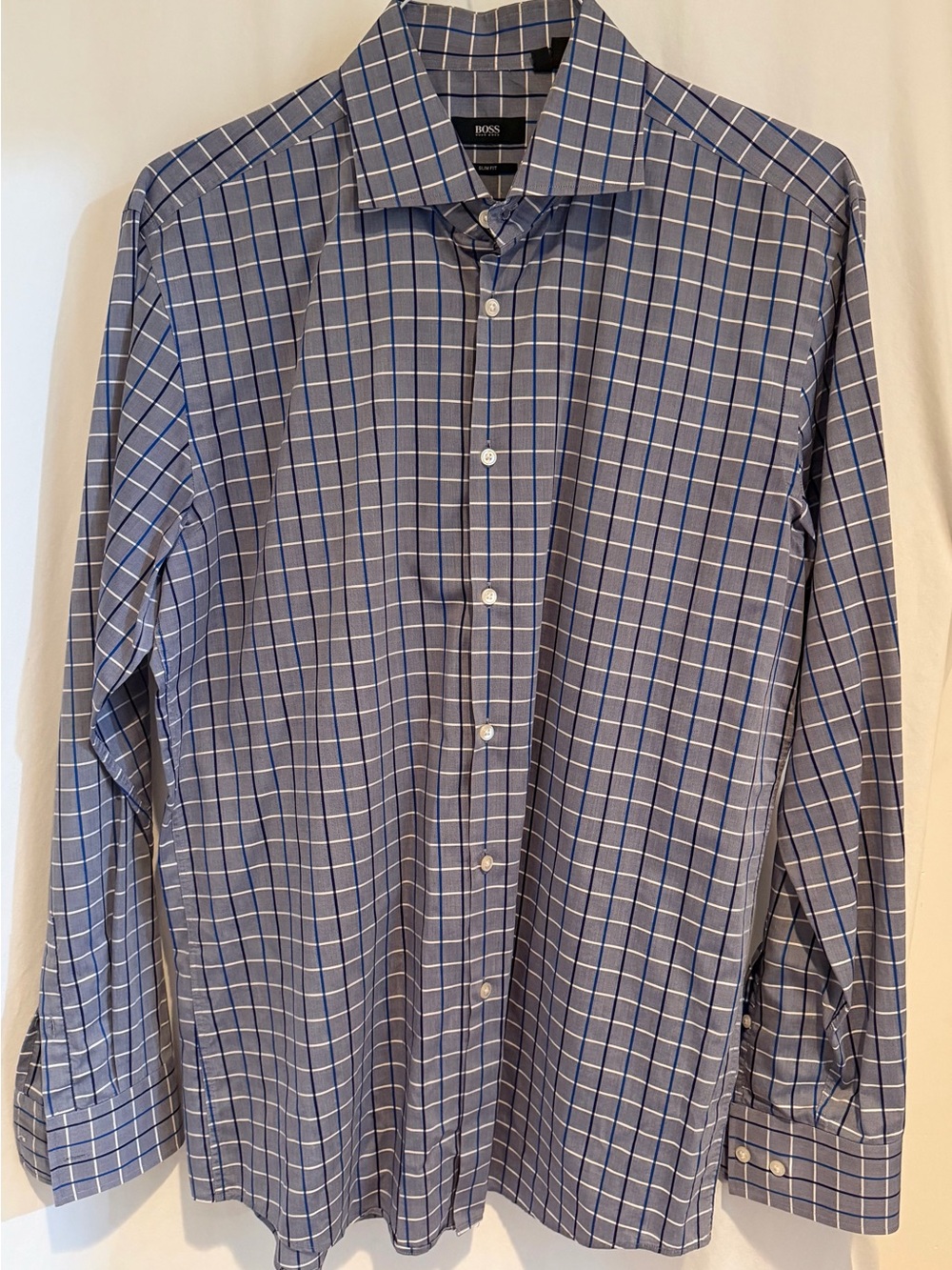 BOSS Hugo Boss Slim Fit Windowpane Button-Down Shirt XL